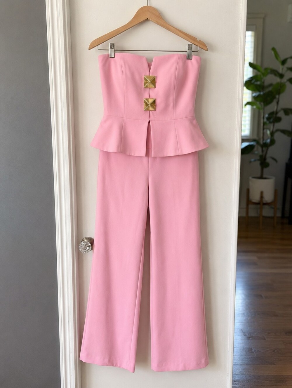 Chic Strapless Two Piece Set With Gold Hardware - Picture 4 of 4